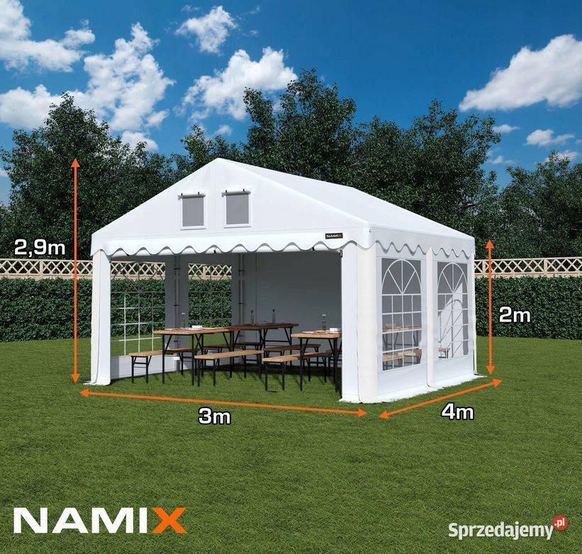 Namiot COMFORT 3x4 imprezowy handlowy altana PVC Jabłonna