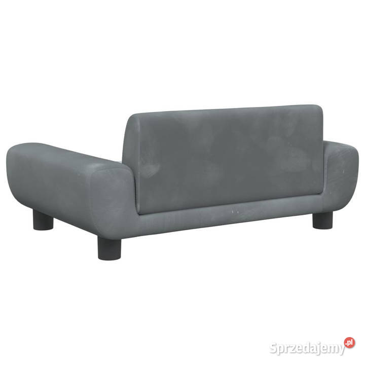 Sofa dzieci ciemnoszara 70x45x33 aksamit Warszawa