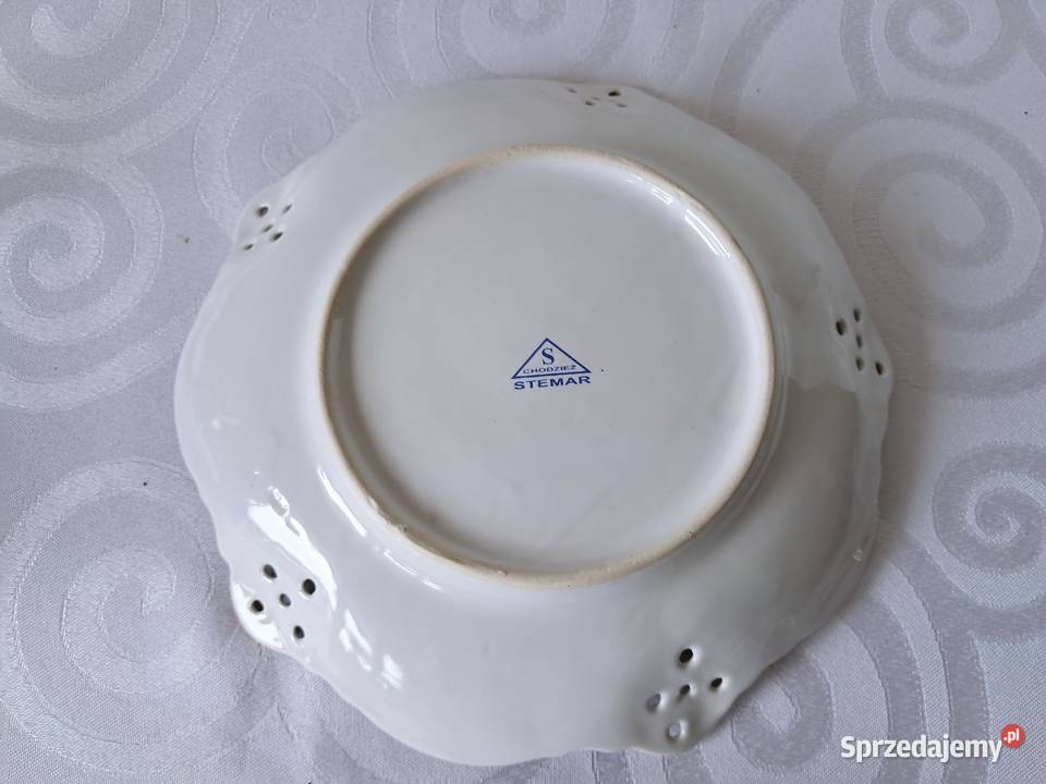 Porcelanowa patera chodzież konwalie 19 ażurowa Strzelce Krajeńskie