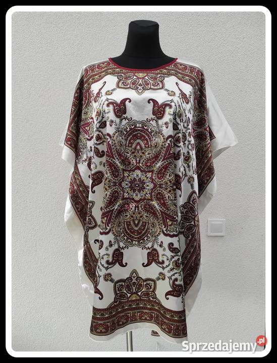 Sukienka wzorzysta tunika luźna oversize 42 XL i kolorowy Płock