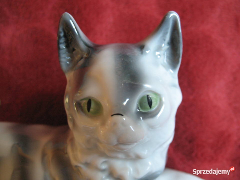 Kot szary Figurka ceramika 10 x 17 x 5 Figurki i rzeźby Siedlce sprzedam