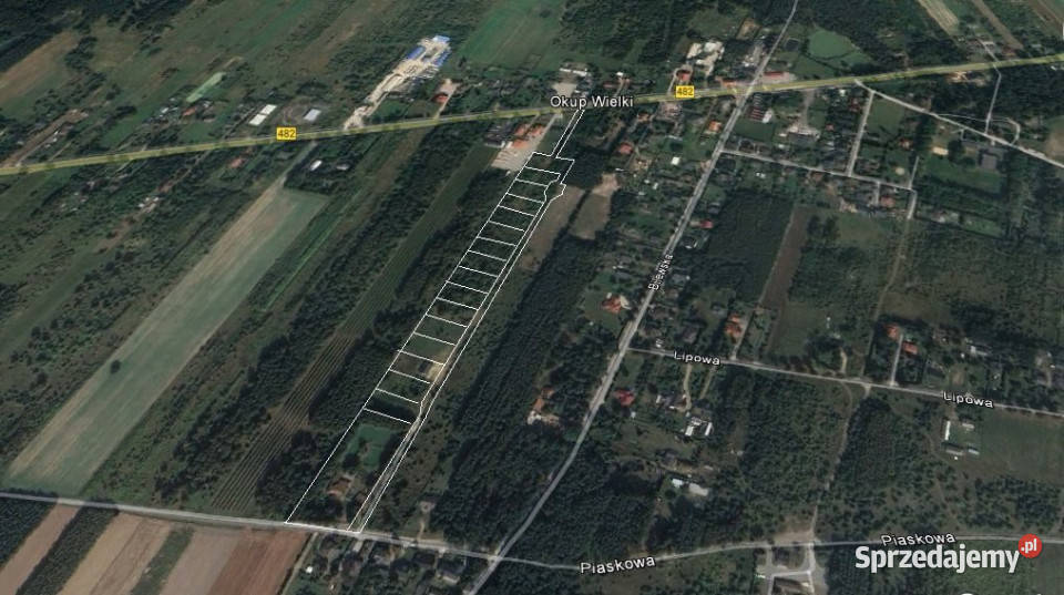 sprzedaży działki 1270m Okup Wielki łódzkie