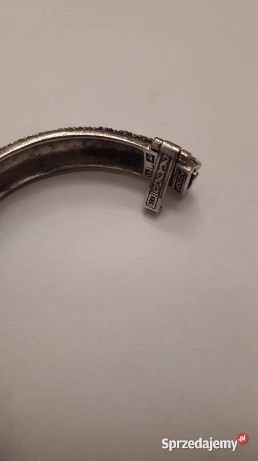 Bransoleta srebrna bangla z markazytami Radom