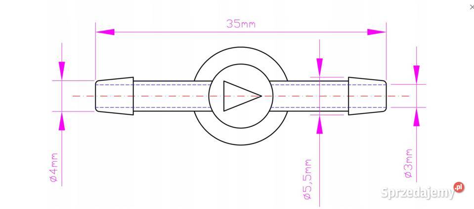 ZAWOR ZWROTNY 5MM LACZNIK SPRYSKIWACZA ZAWOREK osobowe