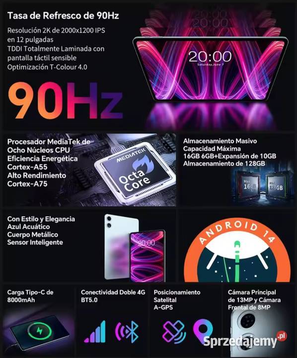 Tablet Teclast T60 Plus 12 Android 14 klawiatura małopolskie Chrzanów