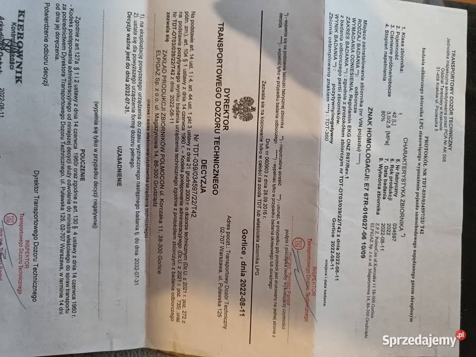 Butla na gaz wazna jeszcze 8 lat pojemność 42l Ropa sprzedam
