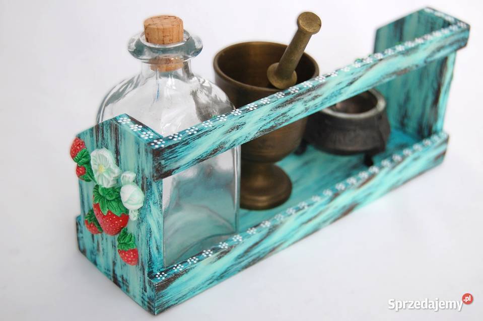 Drewniana półka na przyprawy ręcznie malowana lubelskie Lublin sprzedam