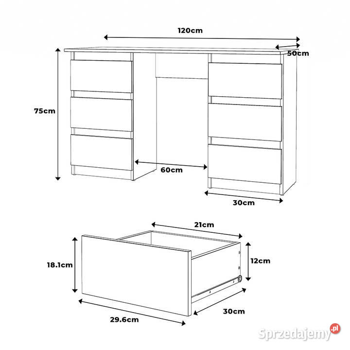 Biurko Szkolne Komputerowe Nowoczesne Loft Wotan Elbląg sprzedam