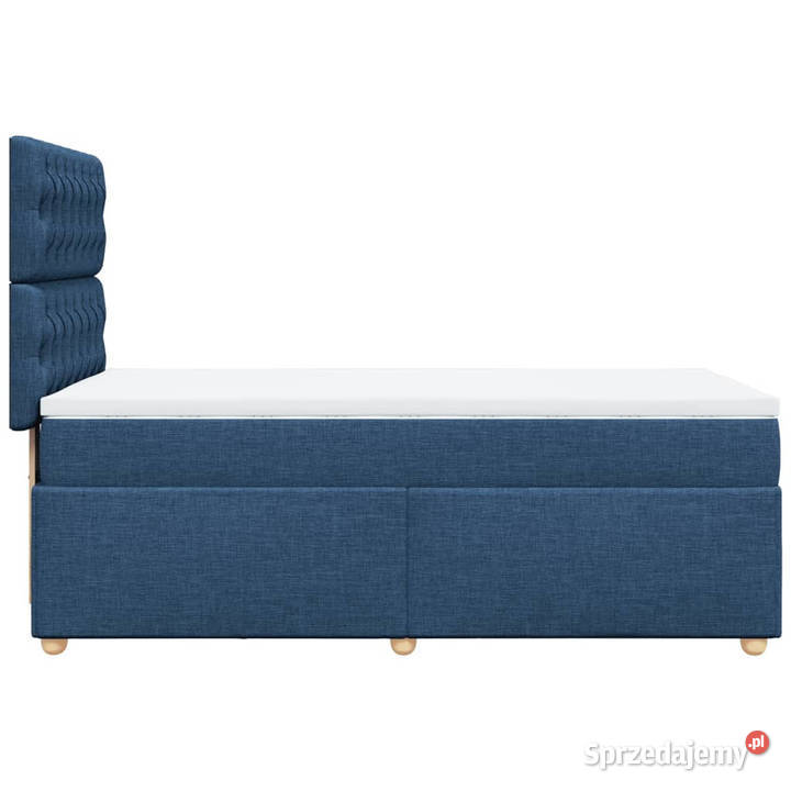 Łóżko kontynentalne z materacem niebieskie 90cm