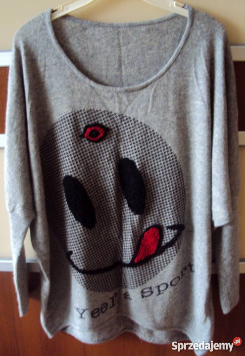 sweter tunika M szary/srebrny Małogoszcz