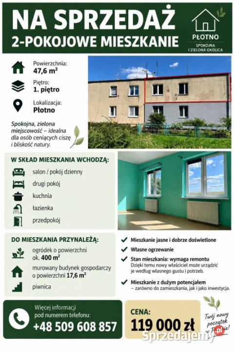 Mieszkanie na sprzedaż 2 pokoje jasne wnętrza 48m2 Sprzedaż Pełczyce