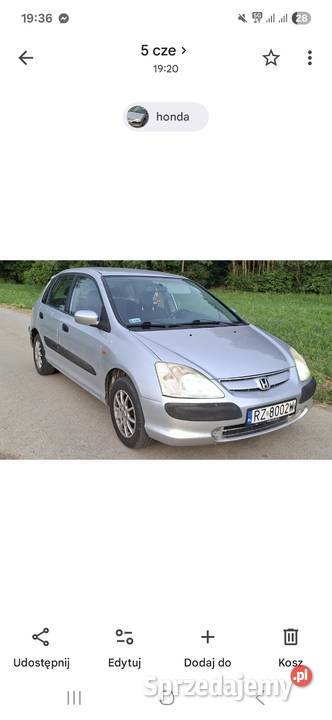 Honda Civic 2002 Pigany sprzedam