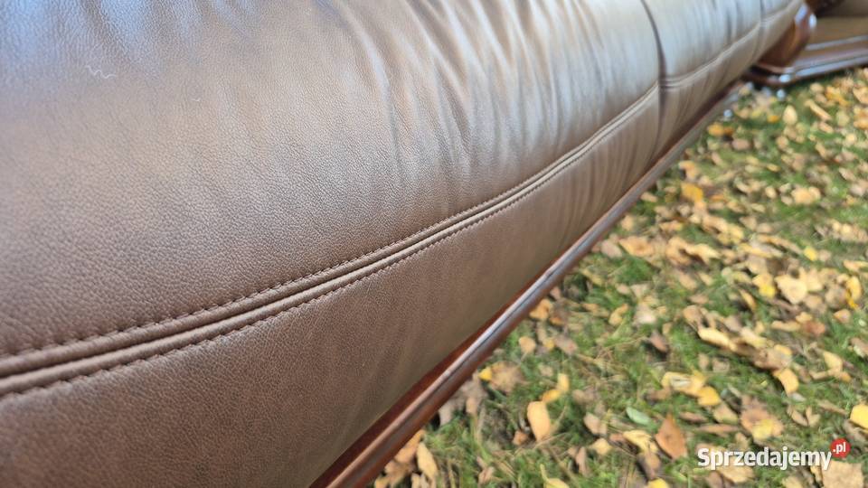 Komplet wypoczynkowy 3 1 1 ława 100 nowa skóra Śmigiel