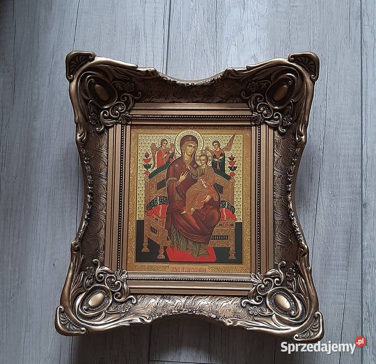 Obraz święty w ozdobnej ramie antyk Dekoracje i ozdoby Chorzów