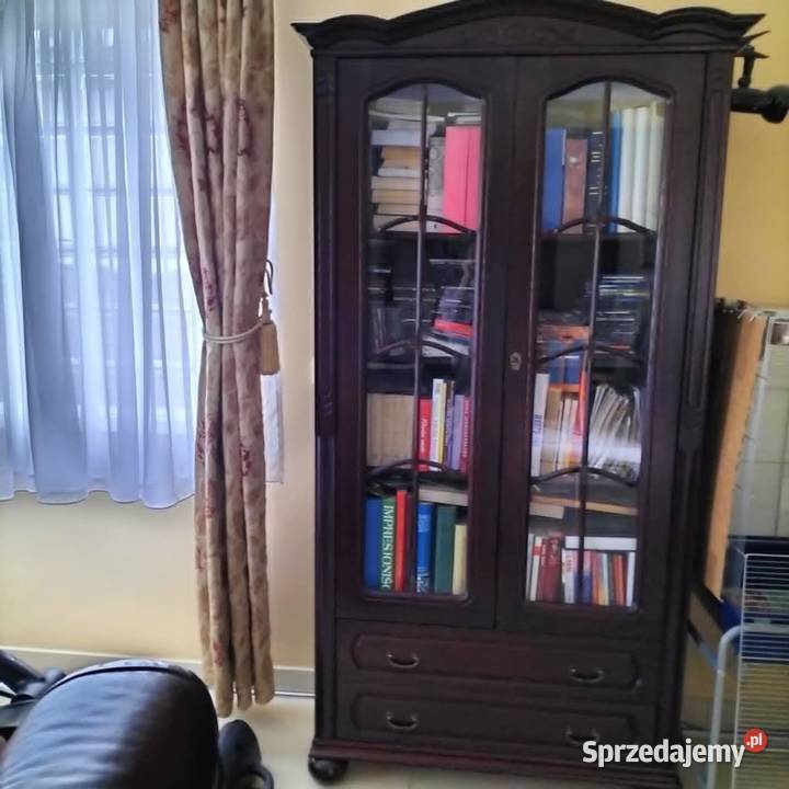 Stara drewniana komoda witrynka sekret szafka Łódź