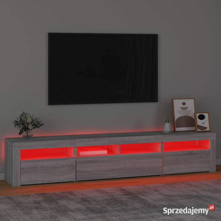 Szafka pod TV z oświetleniem LED szary dąb sprzedam