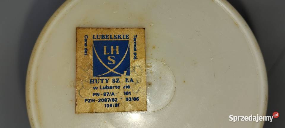 PRL pomarańczowy termos Lubelskie Huty Szkła w mazowieckie Warszawa
