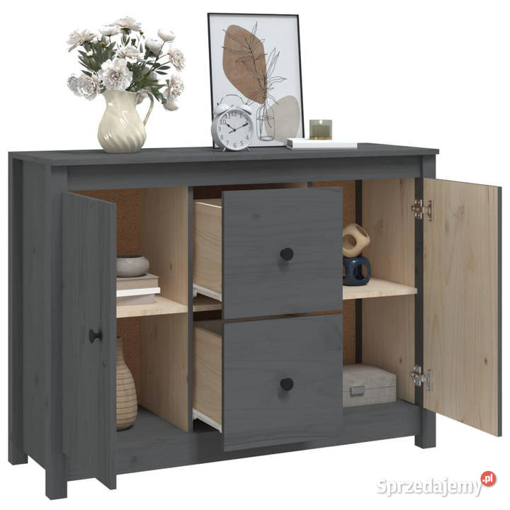 Komoda szara 100x35x74 lite drewno sosnowe Warszawa