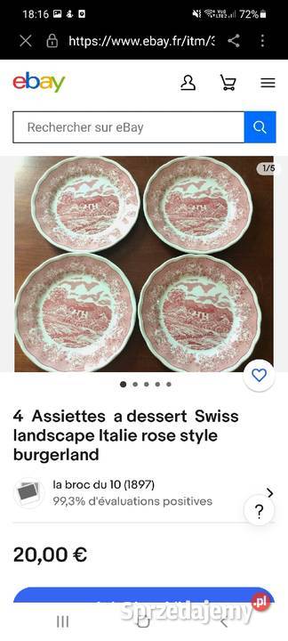 Talerze deserowe porcelana włoska Fontebasso Talerze i talerzyki Wola Podłężna sprzedam
