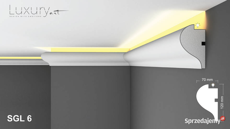 Listwa led gzyms ścienny sztukateria utwardzana Kraków