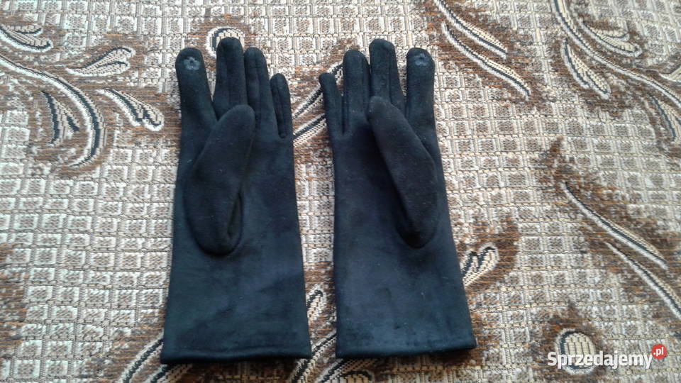 Rękawiczki Damskie skórzanozamszowe Dodatki Łomża