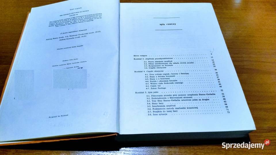 Feynmana wykłady z fizyki T 3 Mechanika kwantowa Rok wydania 1972 Gdańsk