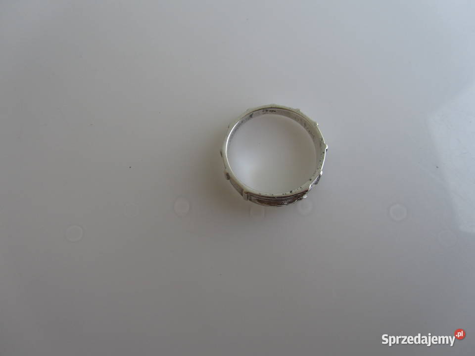 Różaniec srebrny na palec obrączka 17 mm