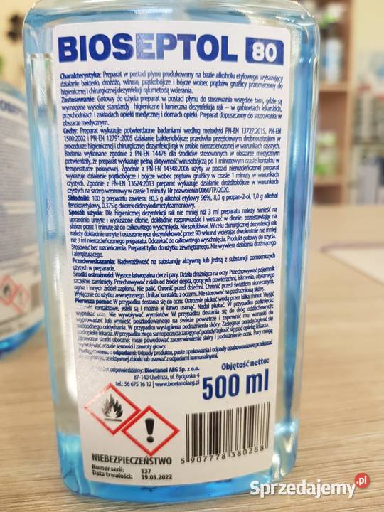 BIOSEPTOL 80 płyn do chirurgicznej dezynfekcji Zdrowie Kielce