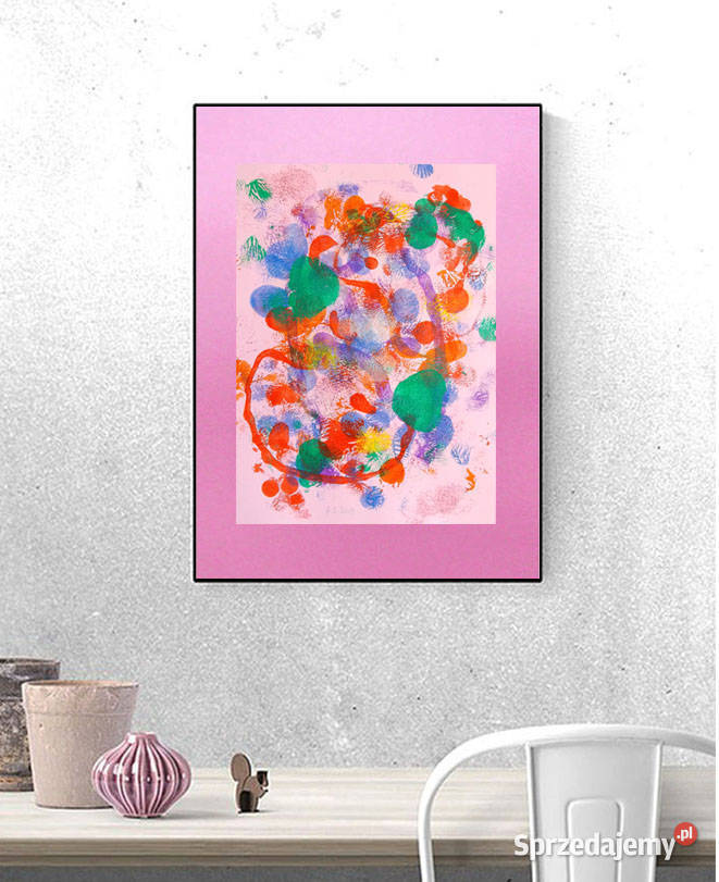 różowy obraz na ścianę różowa abstrakcja rysunek pomorskie Gdańsk