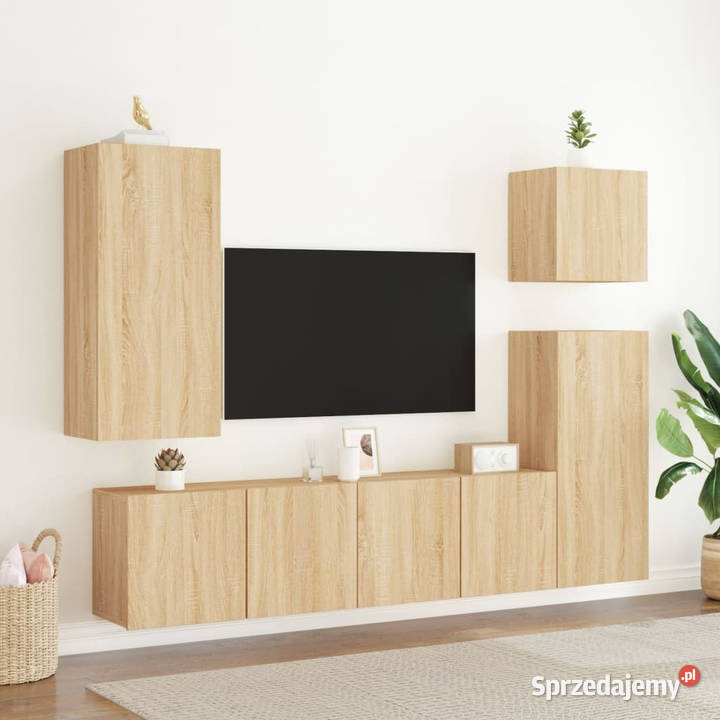 Ścienne szafki TV 2 dąb sonoma 80x30x41 WM836957 Warszawa