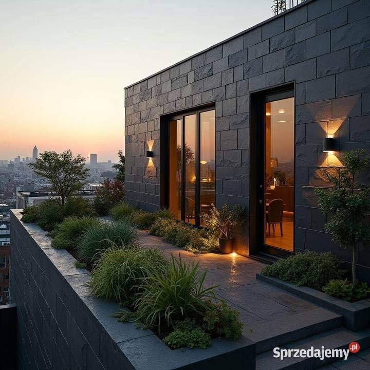 Płytki Łupek Black Slate naturalny 60x40x0912 Wykończenie Gdynia