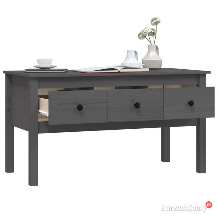 Stolik kawowy szary 102x49x55 lite drewno Stoły Warszawa