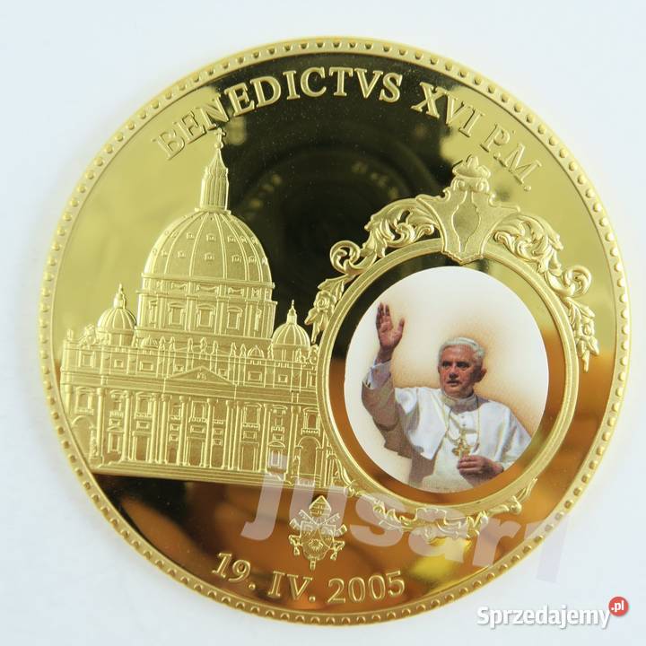 70 mm Medal Benedykt XVI CERTYFIKAT Sosnowiec
