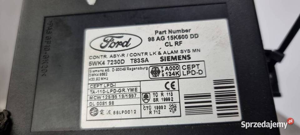 MODUŁ FORD MONDEO MK2 5WK47230D Lipno