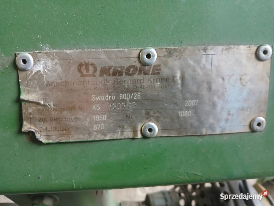 Zgrabiarka Krone Swadro 80028 Strzelce sprzedam