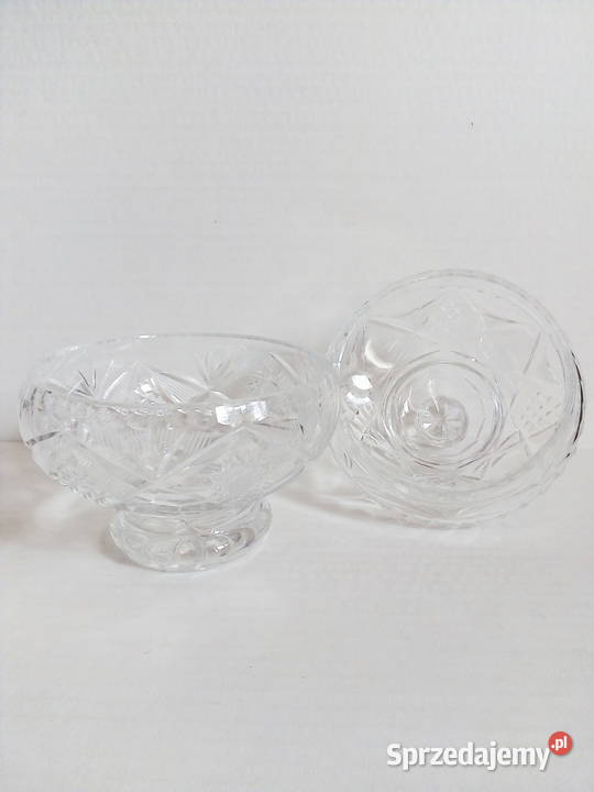 kryształowa bomboniera cukiernica vintage PRL Częstochowa