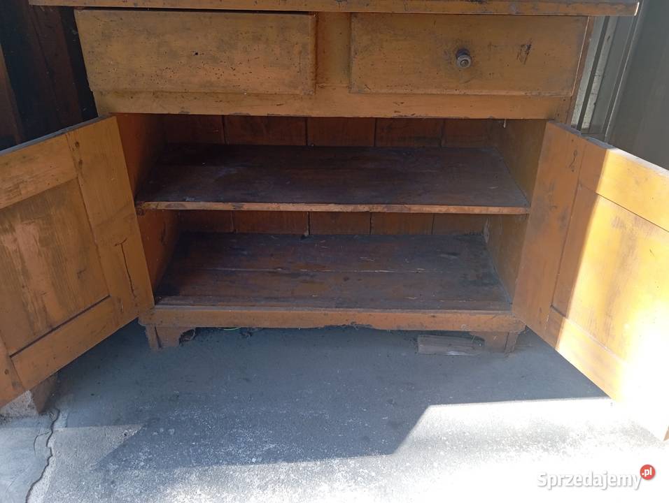 Kredens drewniany PRL vintage do renowacji