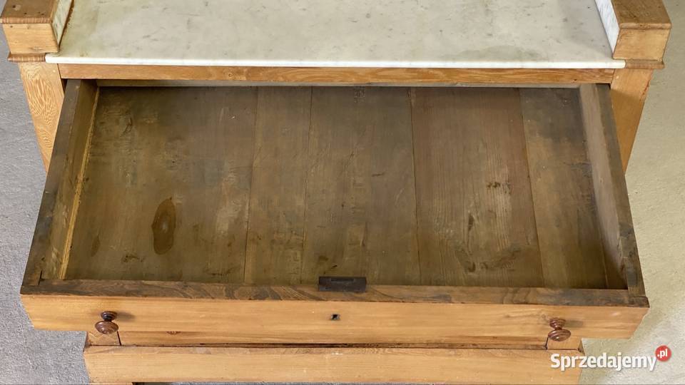 Komoda toaletka z marmurem i lustrem 151cm
