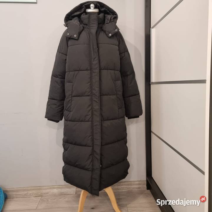 Długi czarny zimowy płaszcz damski mbym SM Kraków