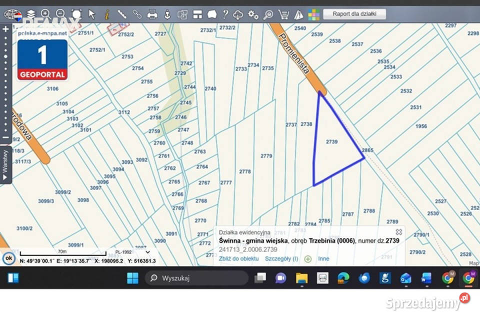 Słoneczna działka rolna Trzebinia 1700m2 śląskie sprzedam
