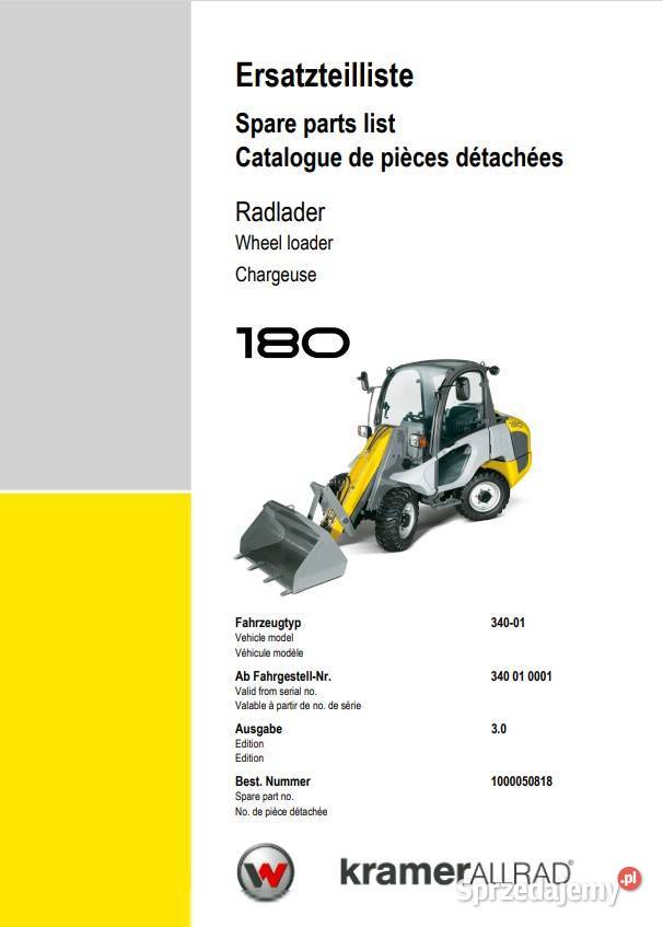 Katalog części ładowarka kołowa Kramer seria sprzedam