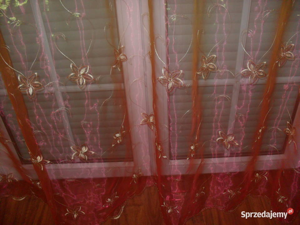firana haftowanaorgantyna 280 odcienie czerwieni Wrocław