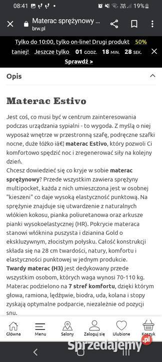 Materac 160200 160cm Rzeszów sprzedam