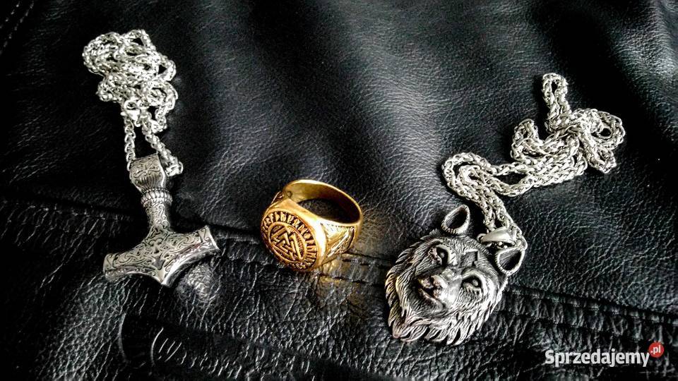 Valknut nordycki sygnet pierścień wikinga mazowieckie