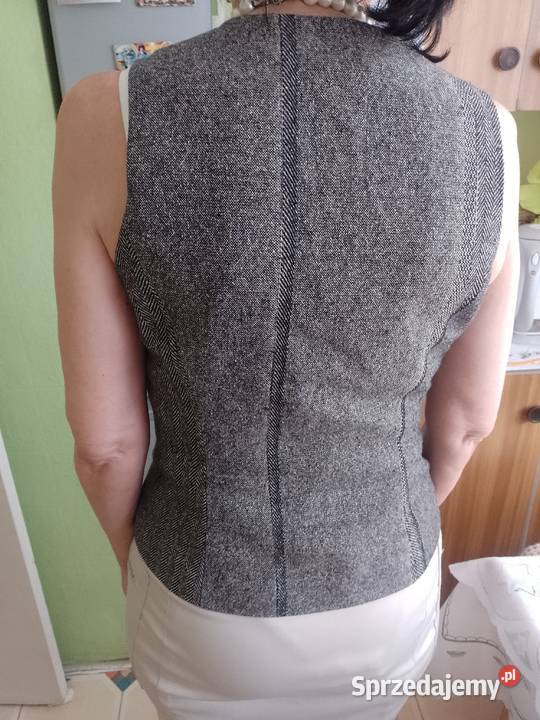 40L Wallis Wełniana kamizelka garniturowa z szary/srebrny Kraków