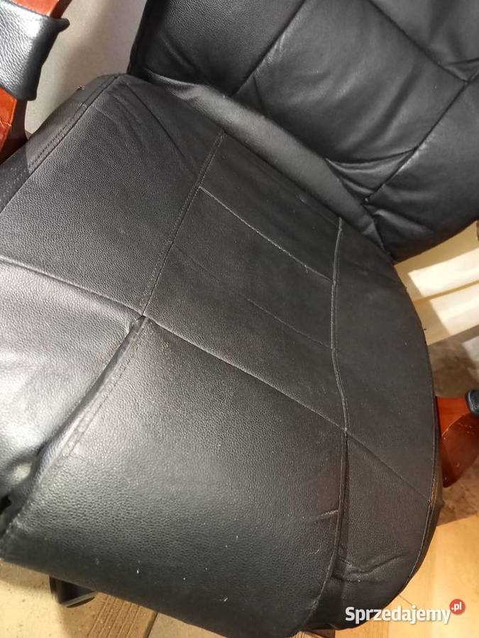 Fotel obrotowy biurowy czarny skóra Grójec