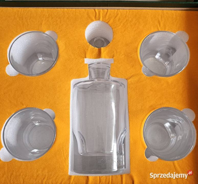 Lanfula kryształowa karafka 4 szklanki do whisky Brzesko