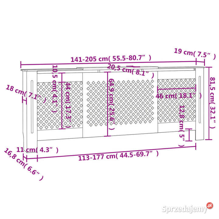 Osłona na kaloryfer MDF czarna 205 WM325556 mazowieckie Warszawa sprzedam