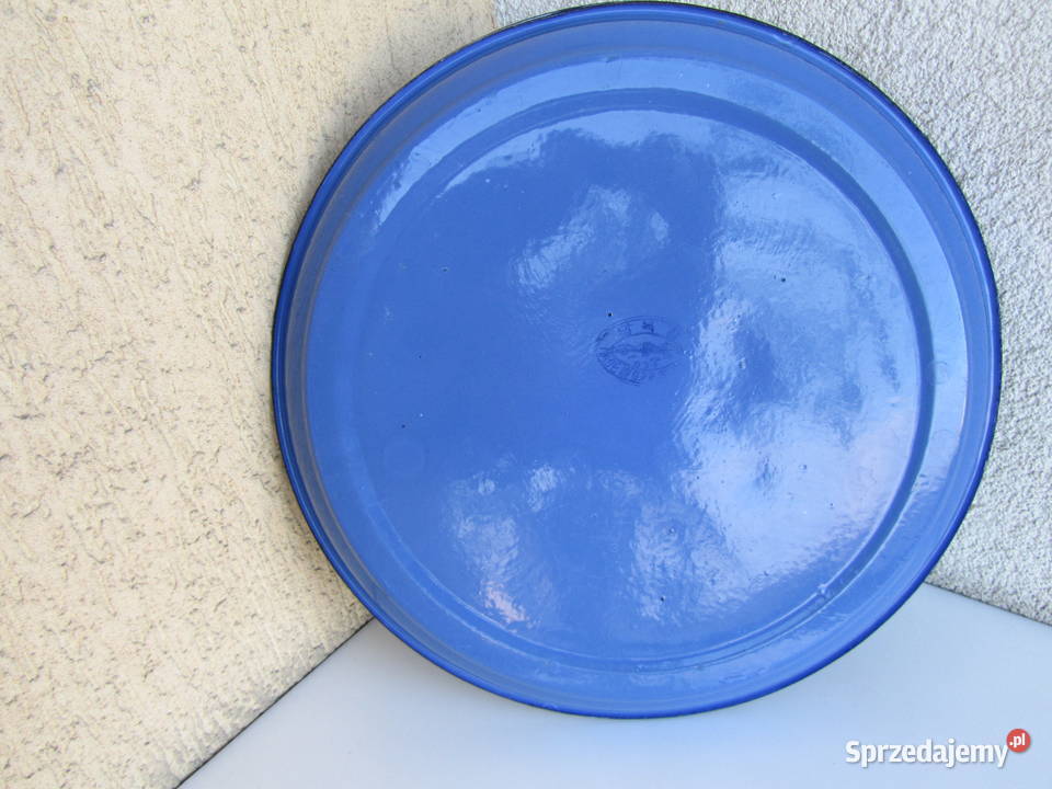 Taca metalowa emaliowana okrągła średnica 35 Olecko