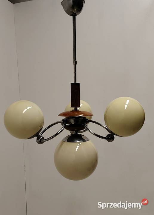 żyrandol sufitowy art Deco vintage lata 50te Lampy wiszące łódzkie Radomsko